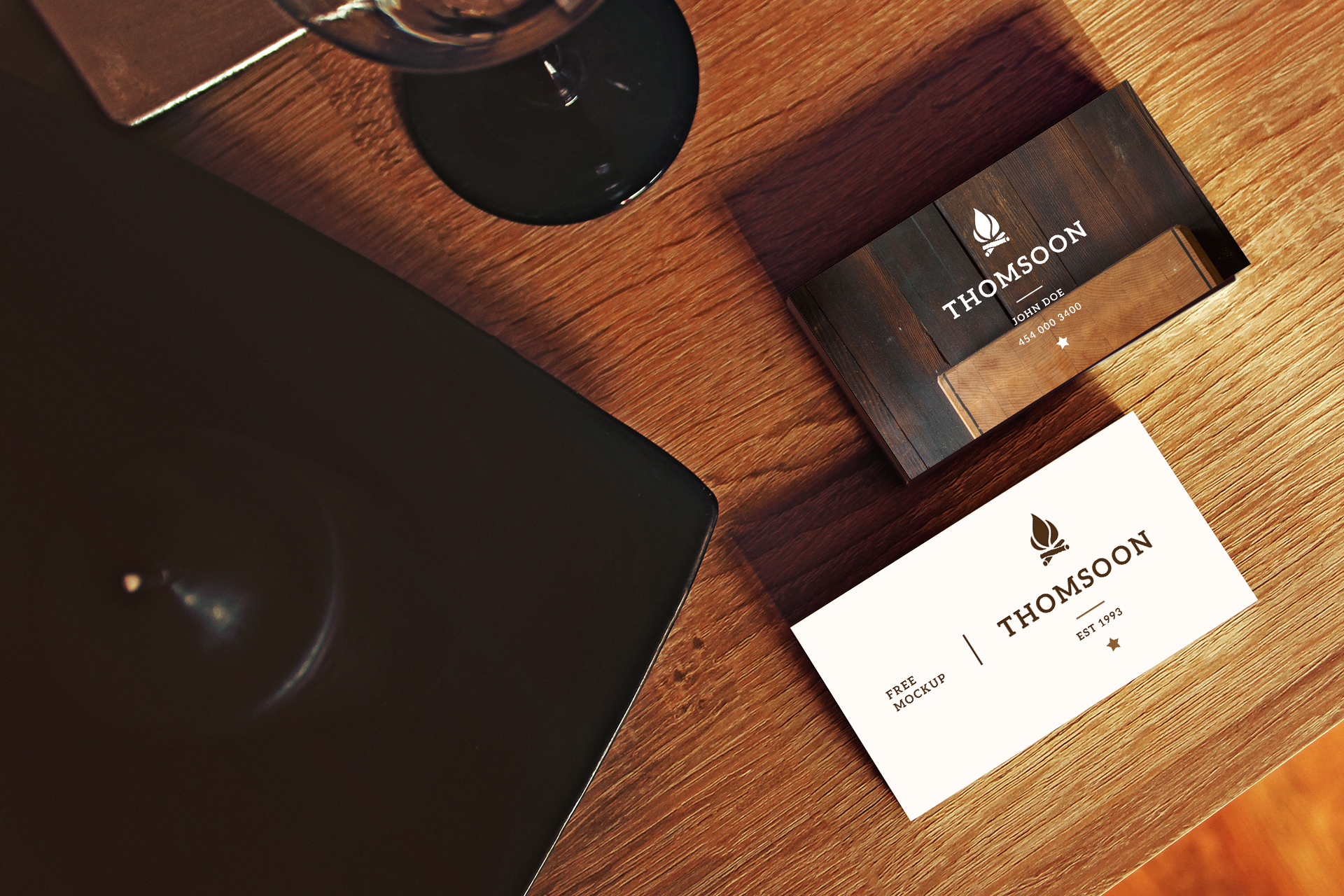 精选免费9款高端商务名片设计展示样机 9+ Business Card Mockups Vol. 2_img_2