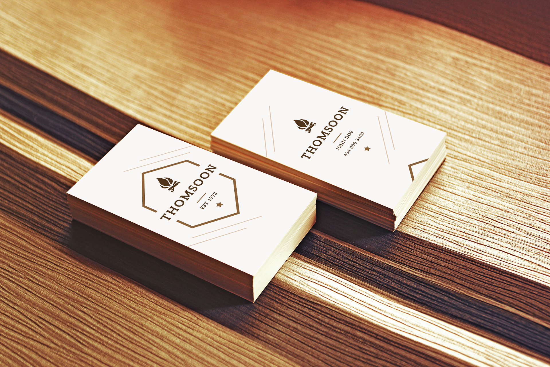 精选免费9款高端商务名片设计展示样机 9+ Business Card Mockups Vol. 2_img_2