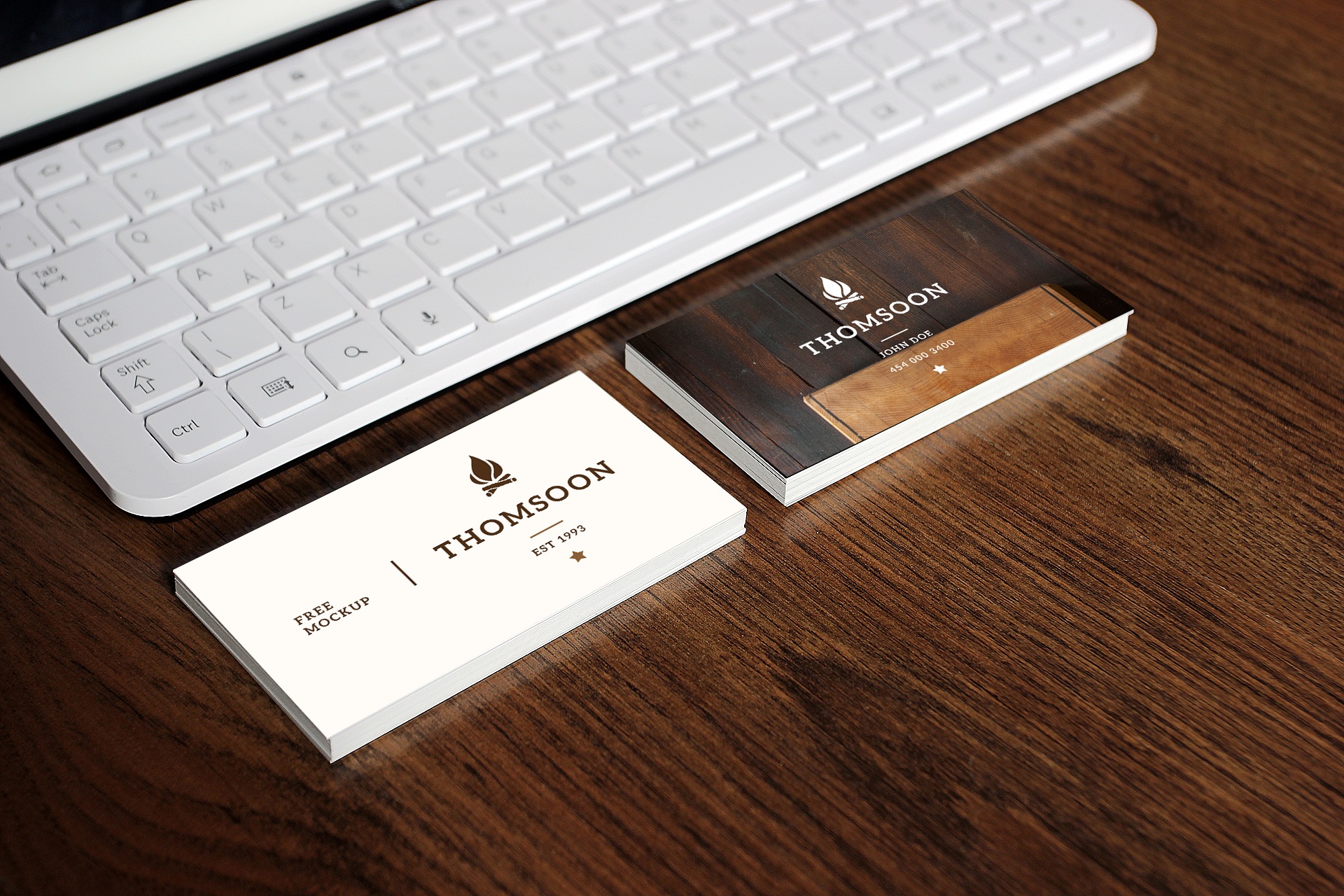 精选免费9款高端商务名片设计展示样机 9+ Business Card Mockups Vol. 2_img_2