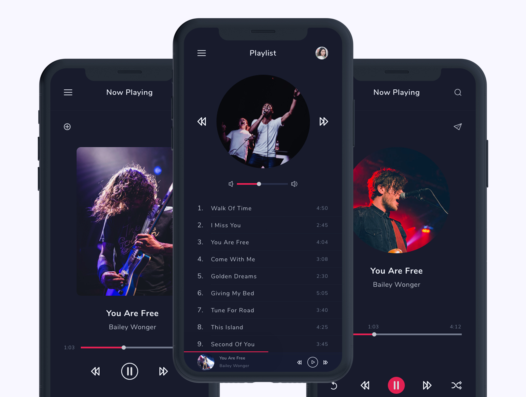 炫酷音乐播放器iOS APP UI界面设计工具包 Musicly - Music and Podcast App UI Kit_img_2