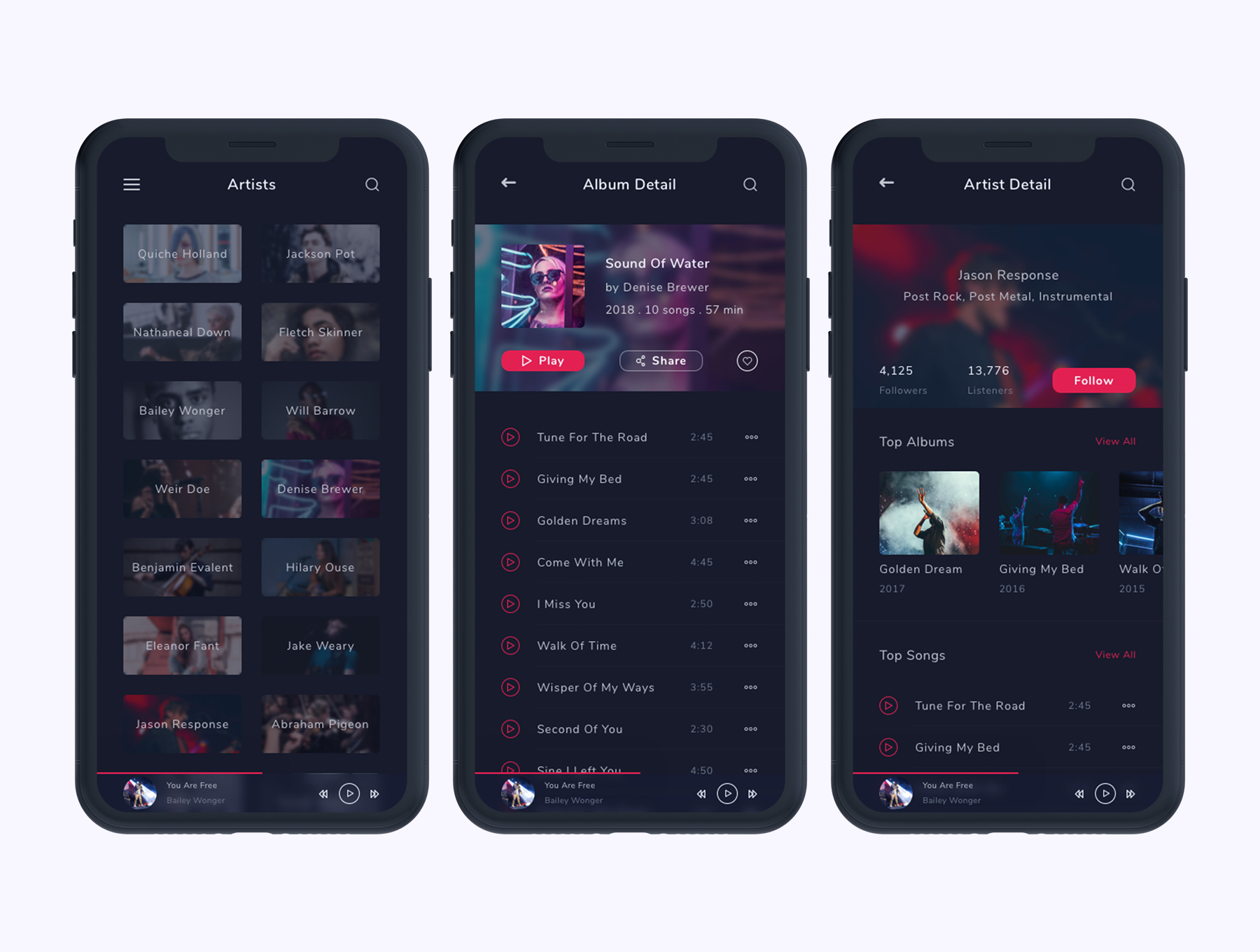 炫酷音乐播放器iOS APP UI界面设计工具包 Musicly - Music and Podcast App UI Kit_img_2