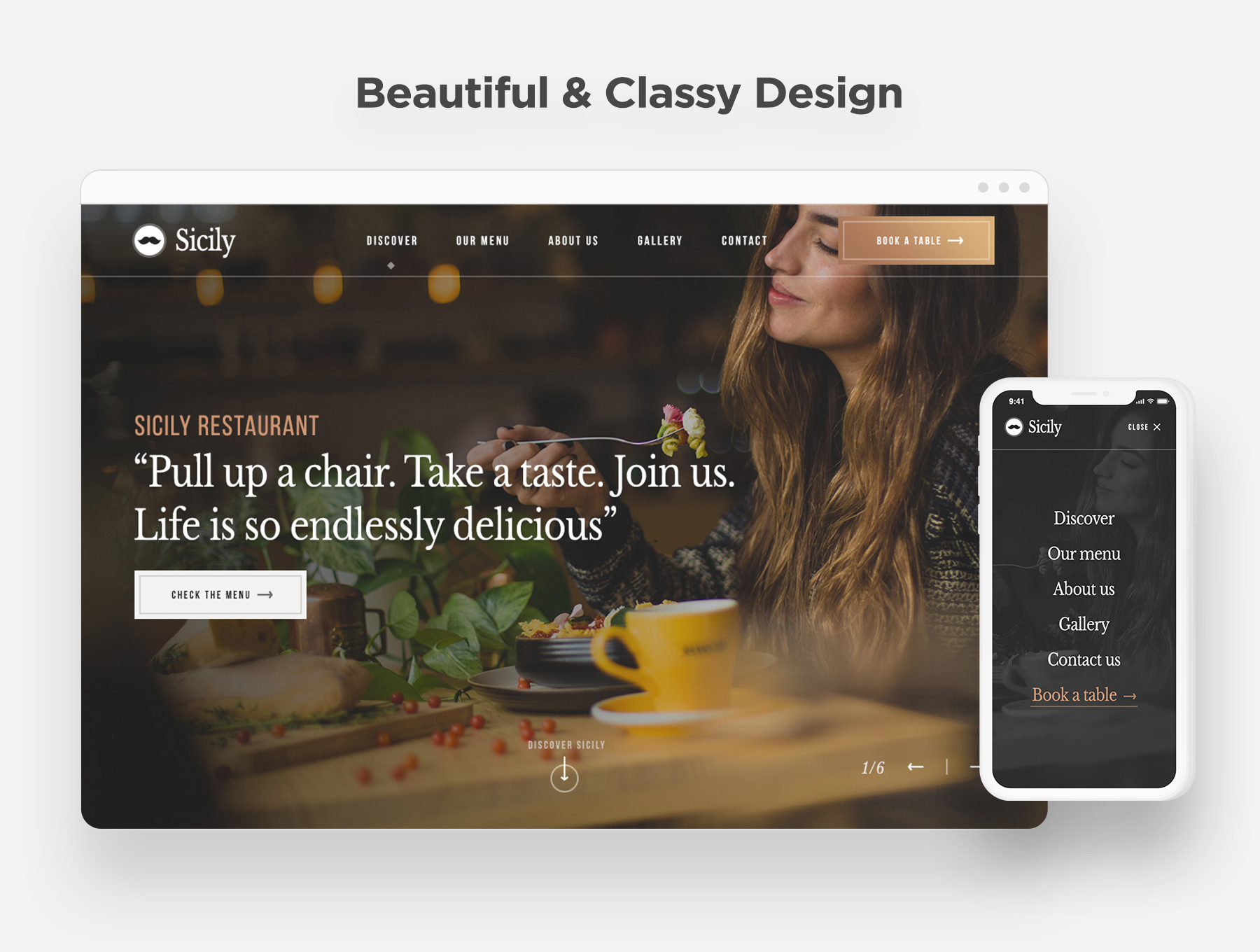 豪华餐厅介绍WEB UI工具包 Sicily Template UI Kit_img_2