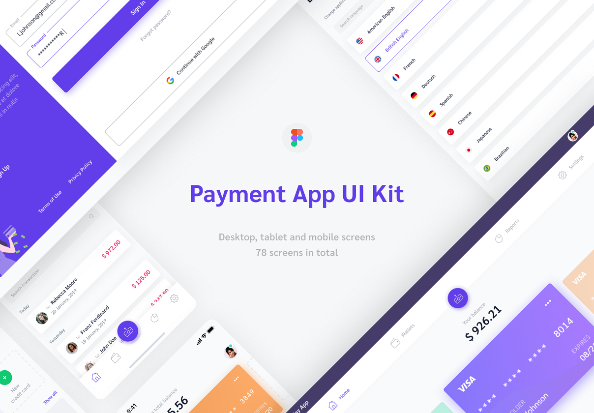 移动手机支付财务管理APP &WEB UI工具包 Payment App Web & Mobile UI_img_2