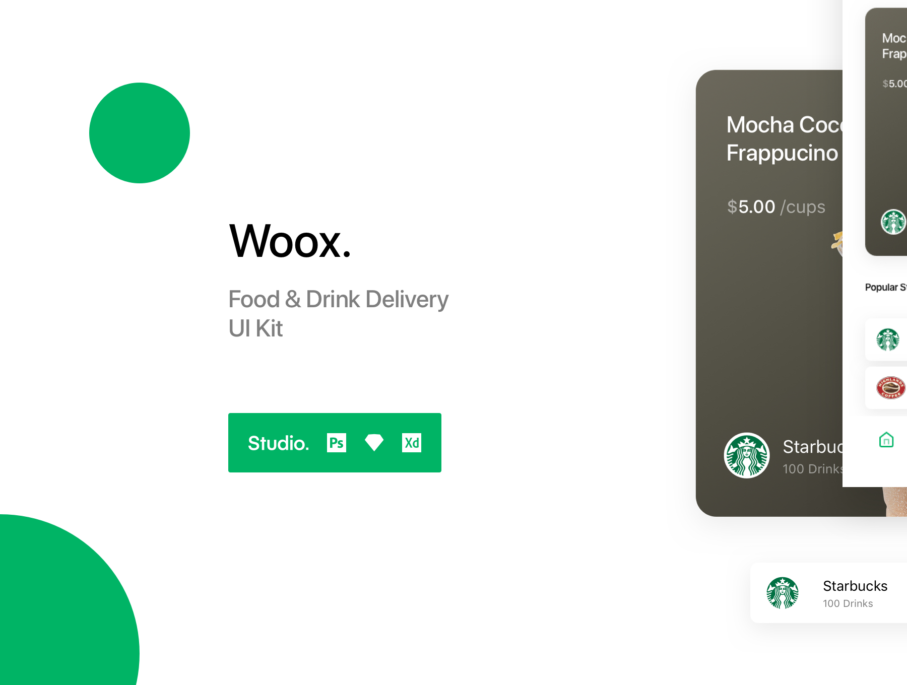 食品饮料在线支付购买iOS APP UI工具包 Woox - Food & Drink Delivexry UI Kit_img_2