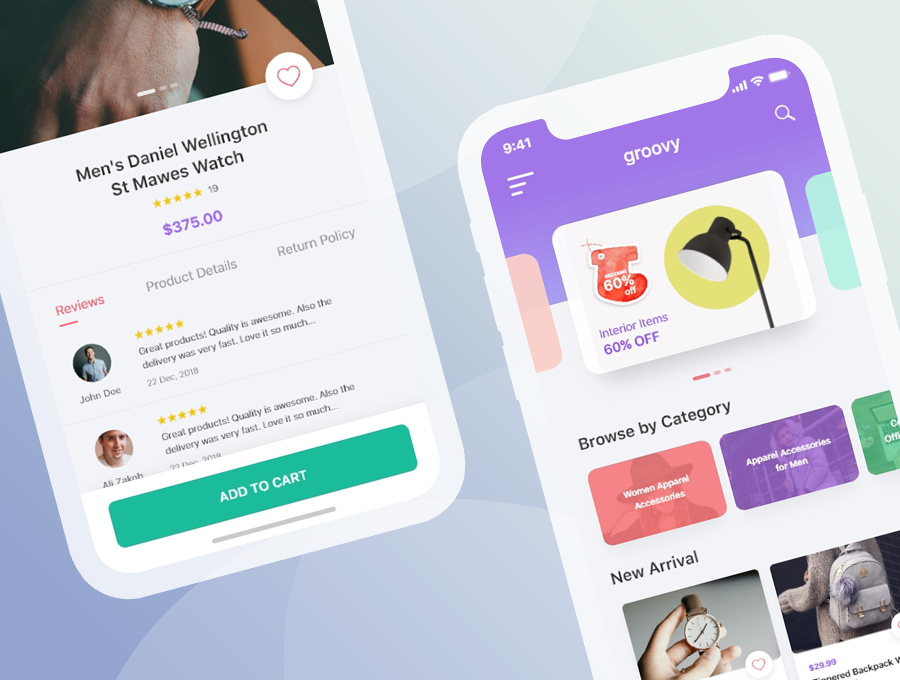 简约手表包包电子商城iOS APP UI工具包 Groovy E-commerce iOS UI Kit_img_2