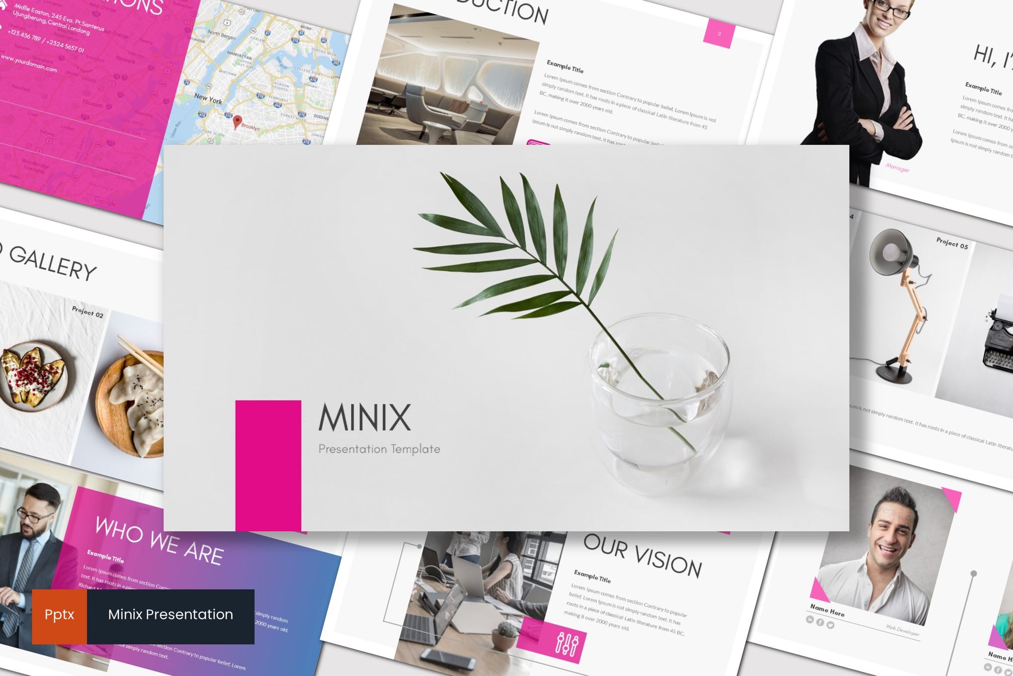 极简多功能企业介绍PPT模板KEY幻灯片SLIDES演示文稿 Minix - Powerpoint, Keynote and Google Slides Templates_img_2