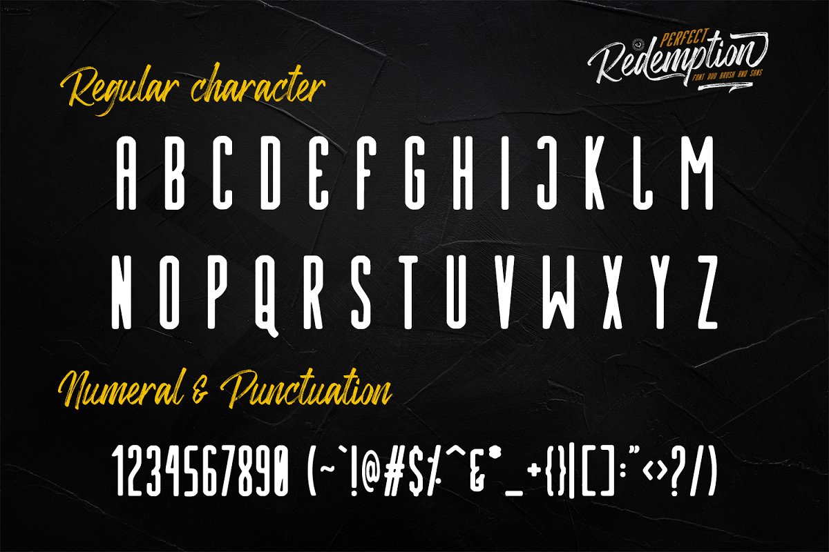 洒脱手写毛笔书法签名字体 Perfect Redemption - Font Duo+Extras_img_2