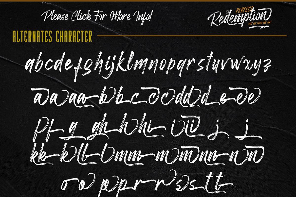 洒脱手写毛笔书法签名字体 Perfect Redemption - Font Duo+Extras_img_2