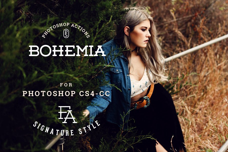 时尚博主服装搭配摄影照片修图PS动作 Bohemia Photoshop Actions_img_2