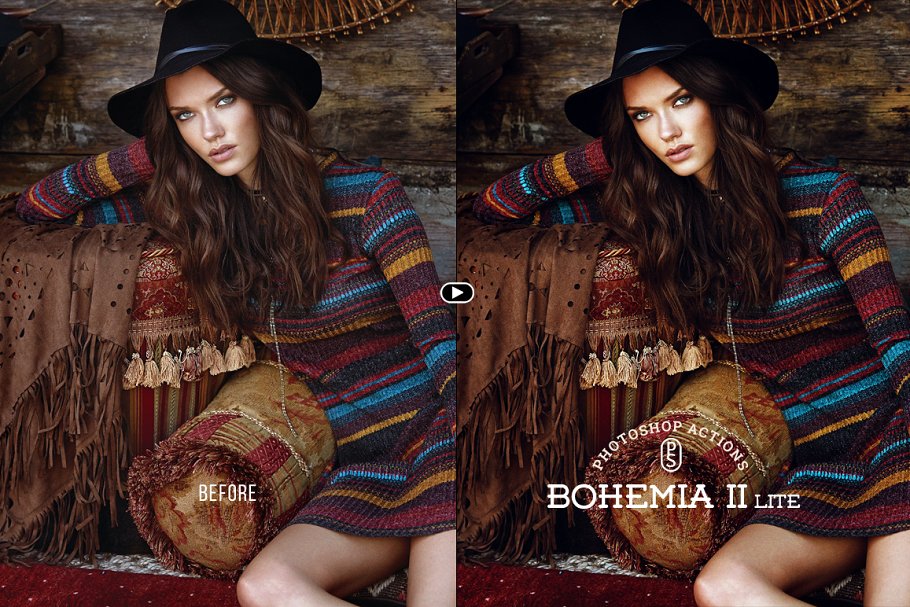 时尚博主服装搭配摄影照片修图PS动作 Bohemia Photoshop Actions_img_2