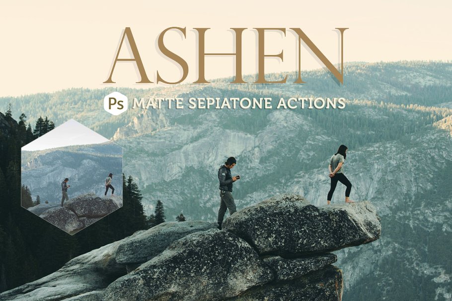 生活旅行摄影照片调色PS动作 Ashen Landscape Photoshop Actions_img_2