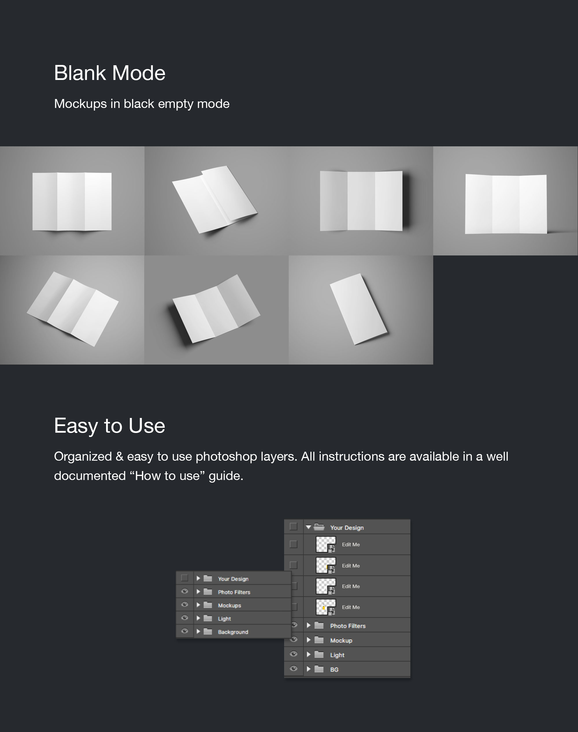 简约三折页画册宣传册展示样机 Advanced Trifold Brochure Mockup – 7 Angles_img_2