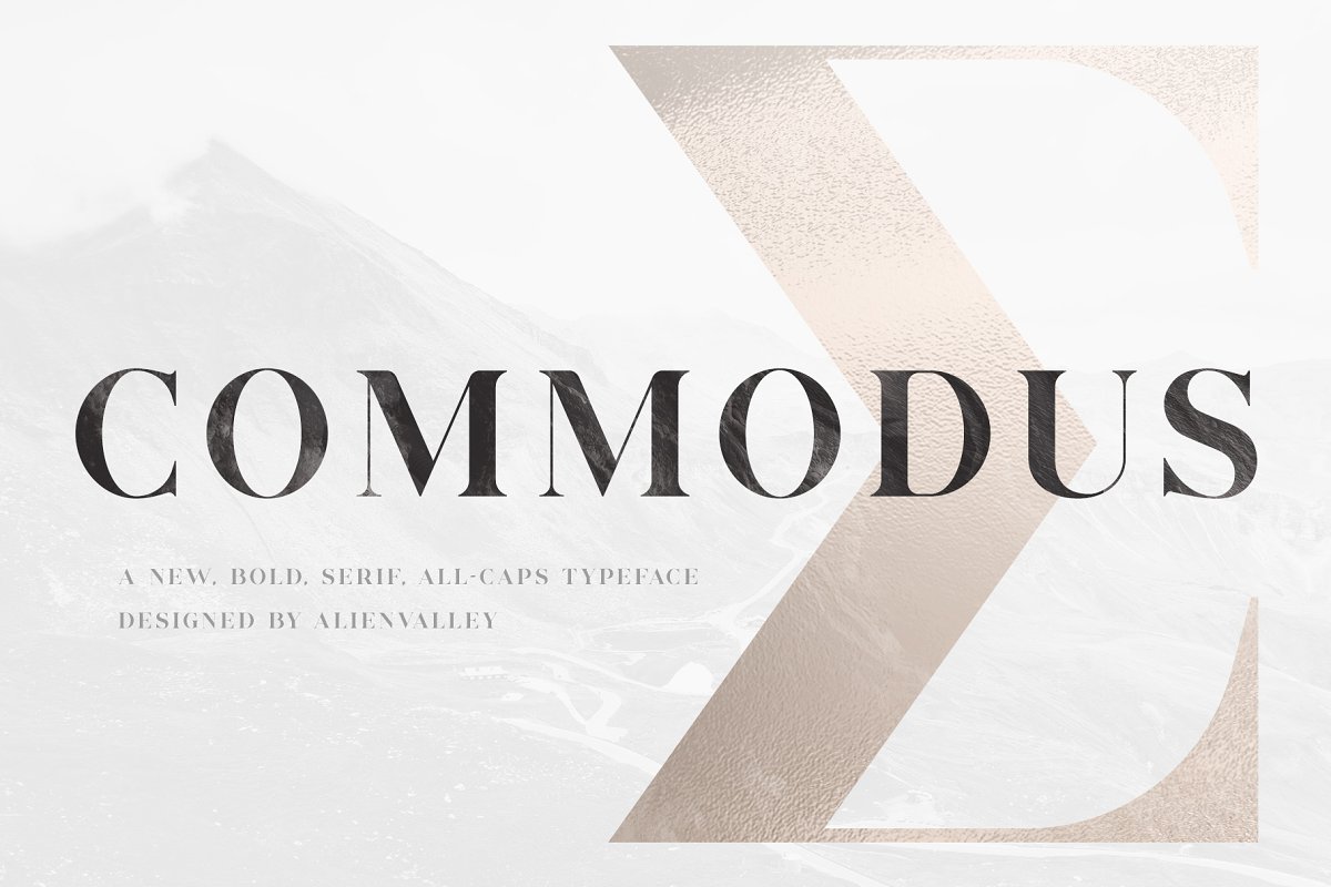 时尚优雅衬线希腊大写字符字体 Commodus - All Caps Serif Typeface_img_2