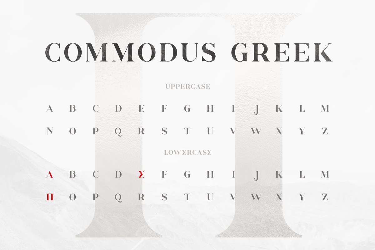 时尚优雅衬线希腊大写字符字体 Commodus - All Caps Serif Typeface_img_2