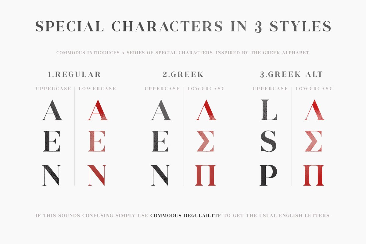 时尚优雅衬线希腊大写字符字体 Commodus - All Caps Serif Typeface_img_2