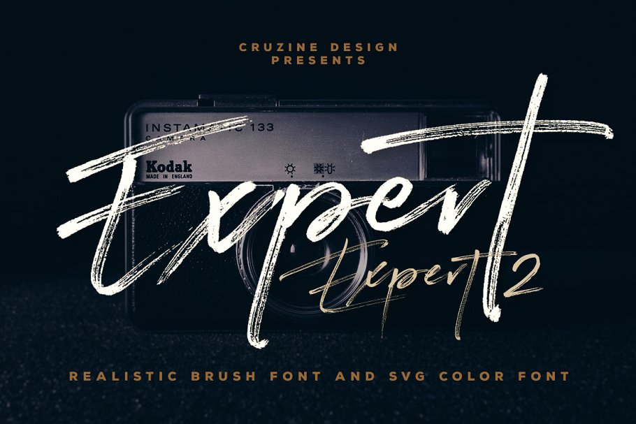 手写毛笔刷效果签名字体 Expert Brush & SVG Font_img_2