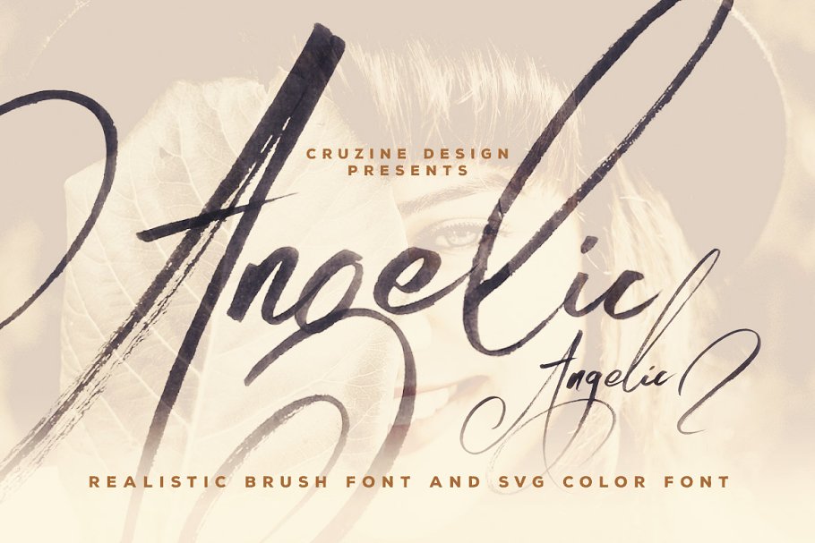 花式浪漫手写毛笔书法字体 Angelic Brush & SVG Font_img_2