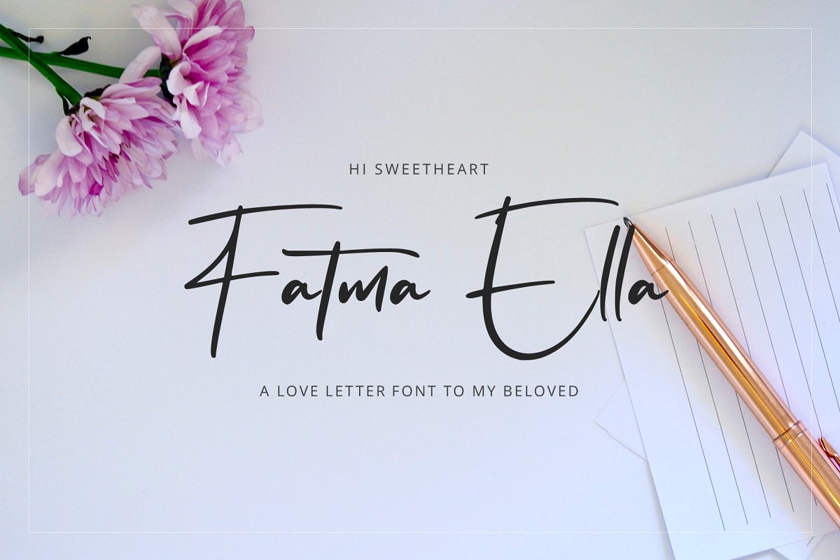 豪华手写签名品牌T恤标识字体 Flavellya - Luxury Signature Font_img_2