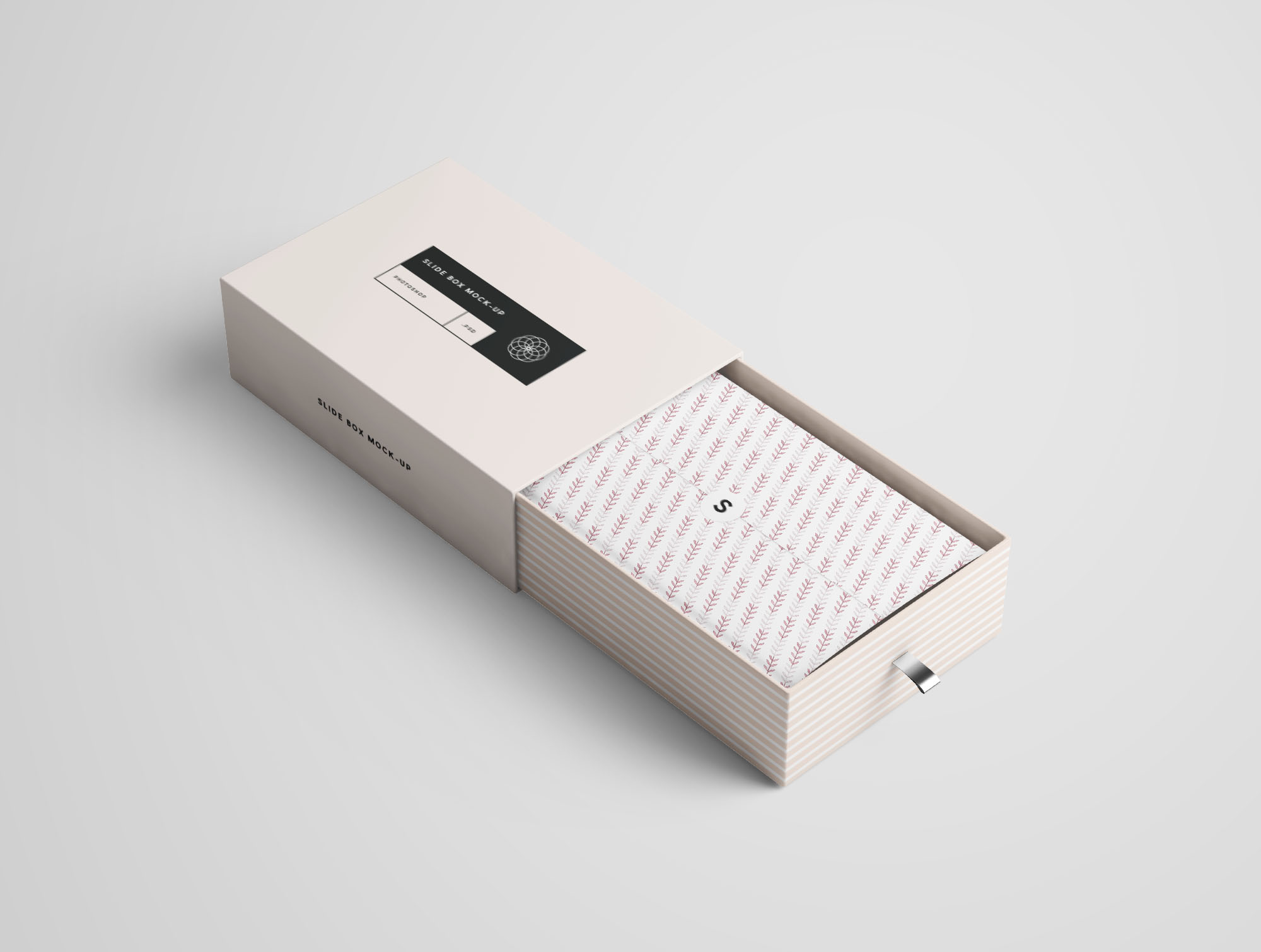 高端红酒礼品包装盒纸盒展示样机 Rectangle Slide Box Mockup_img_2