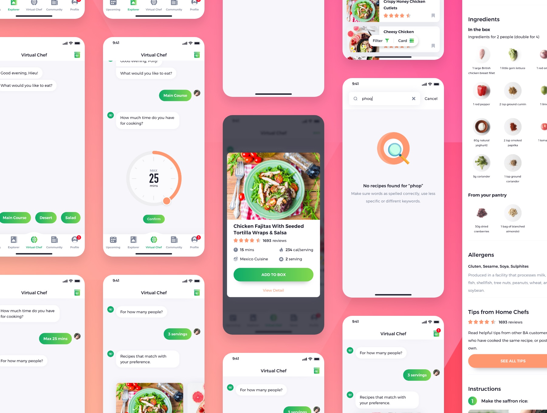 精选免费绿色食品外卖iOS APP UI工具包 Wala Food UI Kit_img_2