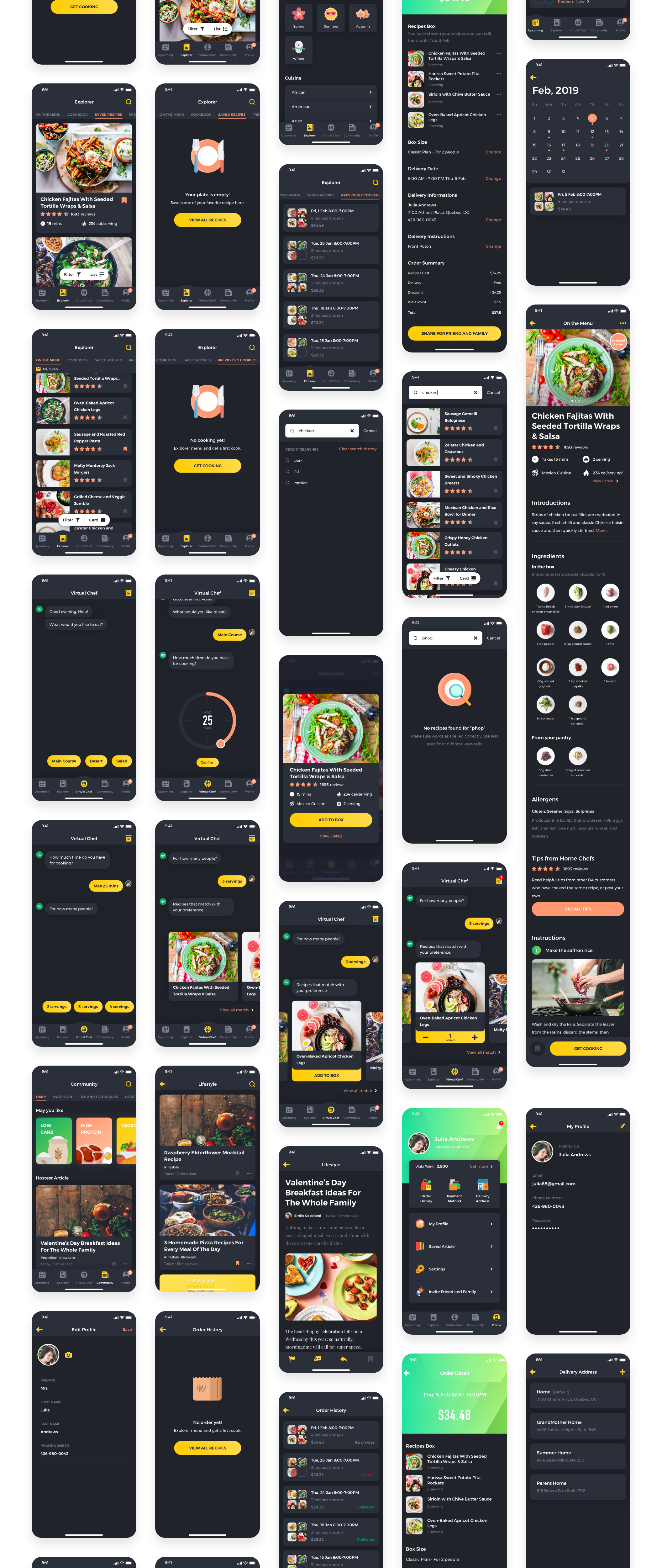 精选免费绿色食品外卖iOS APP UI工具包 Wala Food UI Kit_img_2