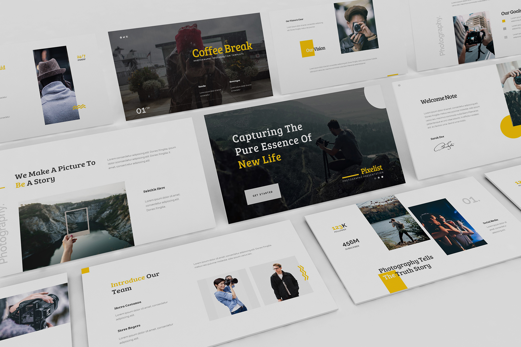 极简摄影艺术品展示PPT幻灯片模板 Pixelist - Photography Powerpoint Template_img_2