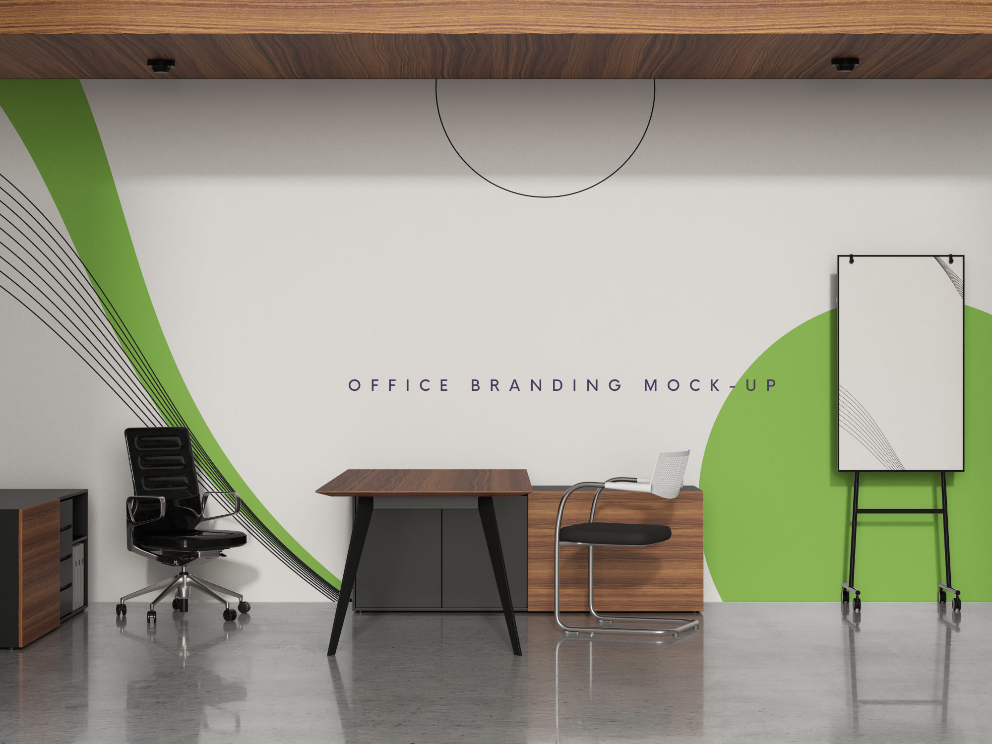 品牌设计提案办公室LOGO墙海报展示样机 Office Branding Scene Mockup_img_2