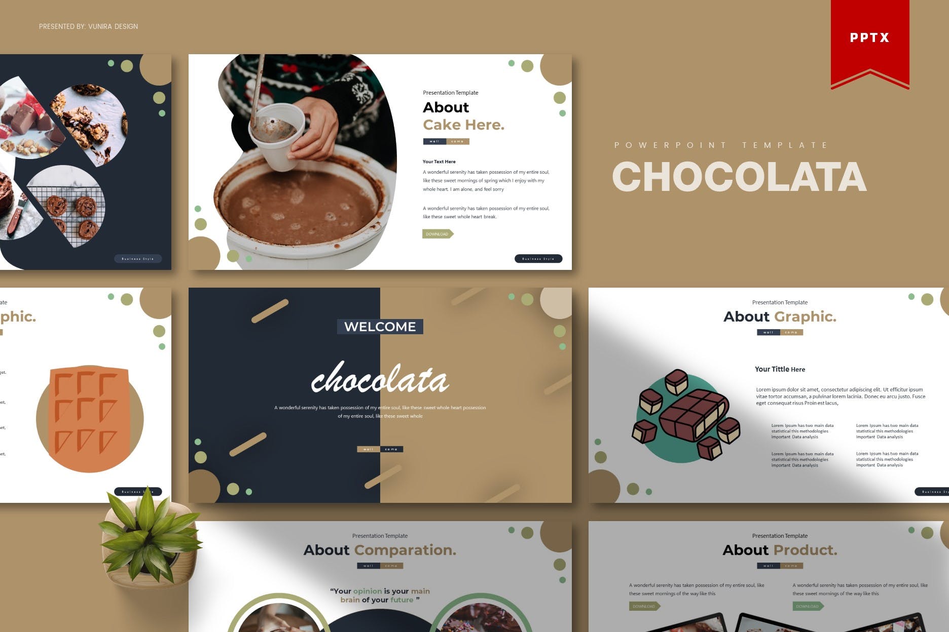 棕色巧克力牛奶甜点食品介绍PPT模板KEY幻灯片SLIDES演示文稿 Chocolata - Powerpoint, Keynote and Google Slides Templates_img_2