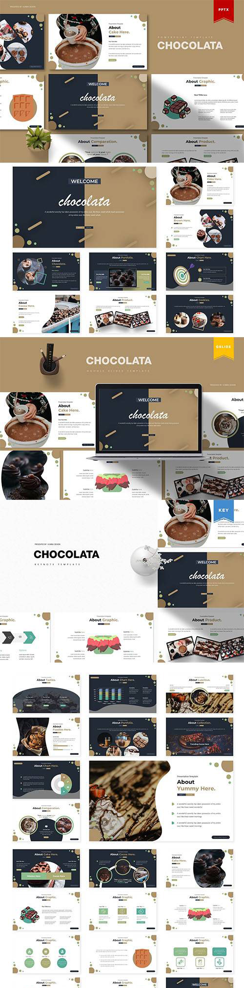 棕色巧克力牛奶甜点食品介绍PPT模板KEY幻灯片SLIDES演示文稿 Chocolata - Powerpoint, Keynote and Google Slides Templates_img_2