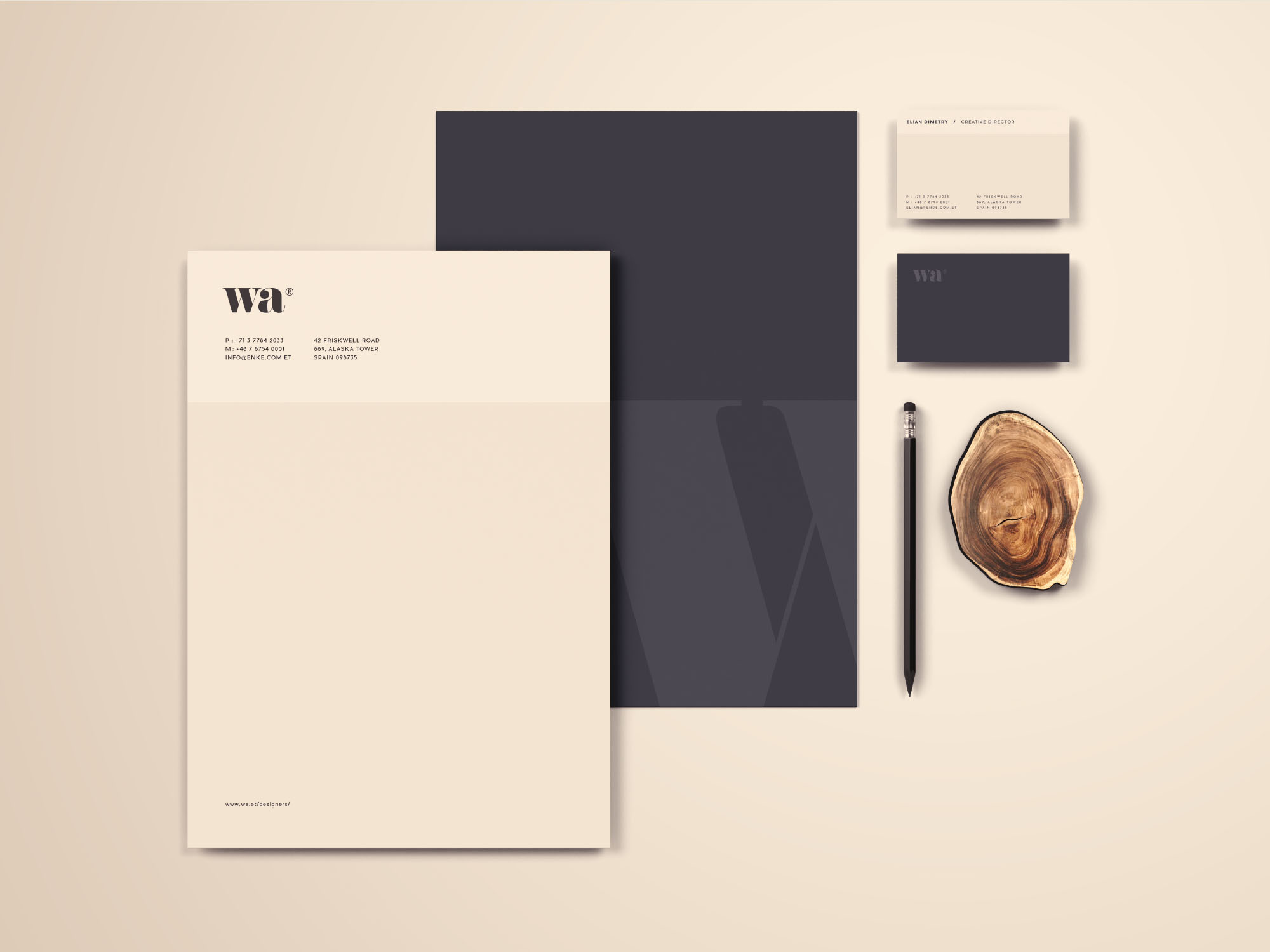 优雅品牌VI设计提案办公文创信纸名片展示样机 Minimal Overhead Stationery Mockup_img_2
