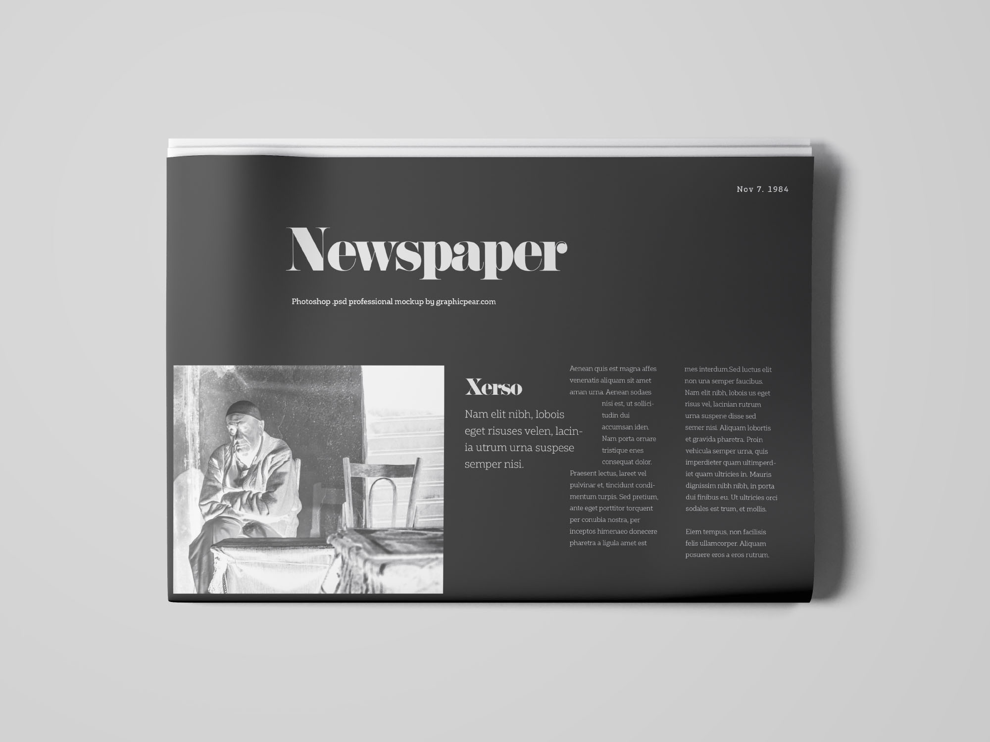 透视报刊设计展示样机PSD智能贴图模板 Perspective Newspaper Mockup_img_2