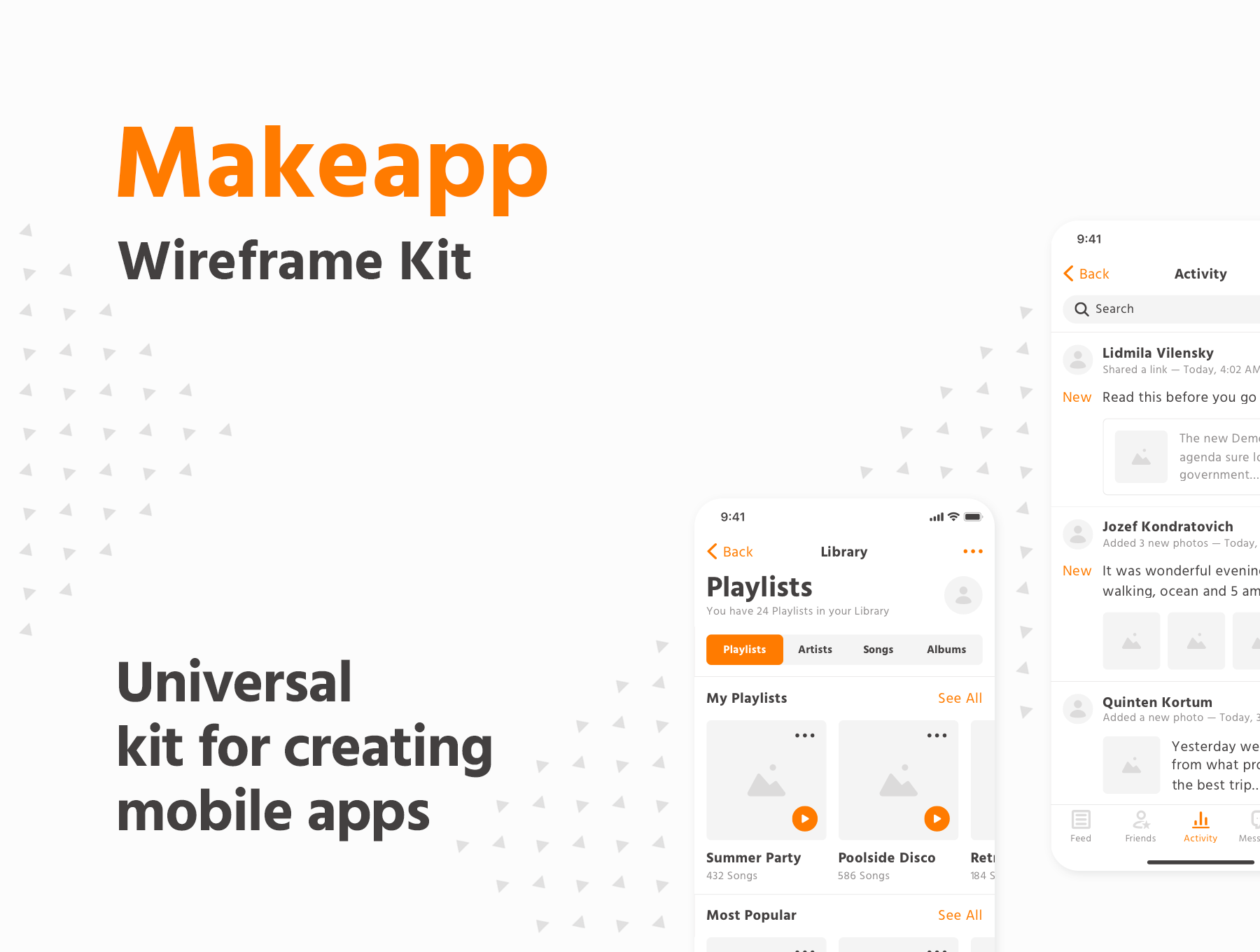 精选免费现代流行信息统计管理iOS APP UI线框工具包 Makeapp Wireframe Kit_img_2