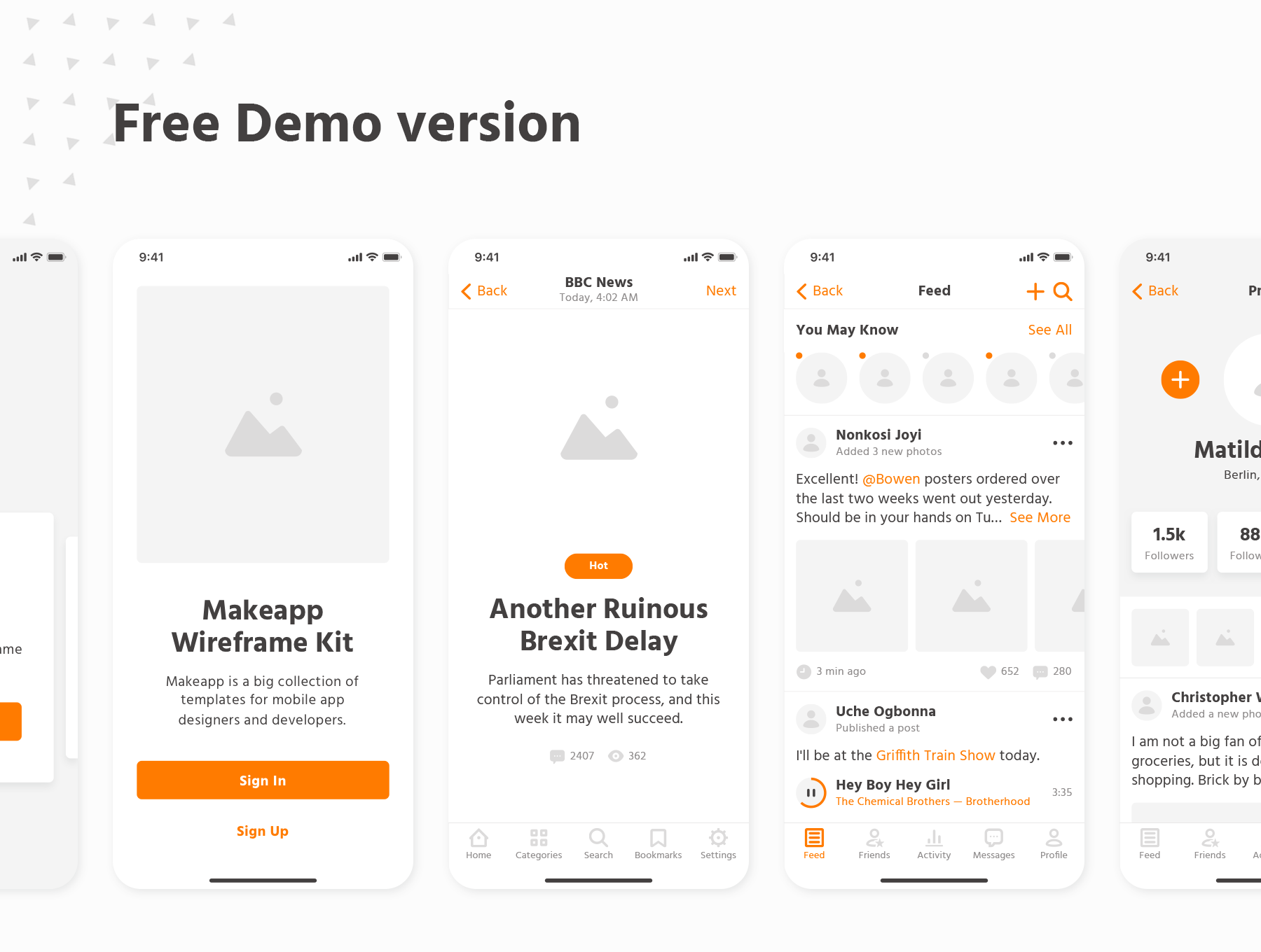 精选免费现代流行信息统计管理iOS APP UI线框工具包 Makeapp Wireframe Kit_img_2