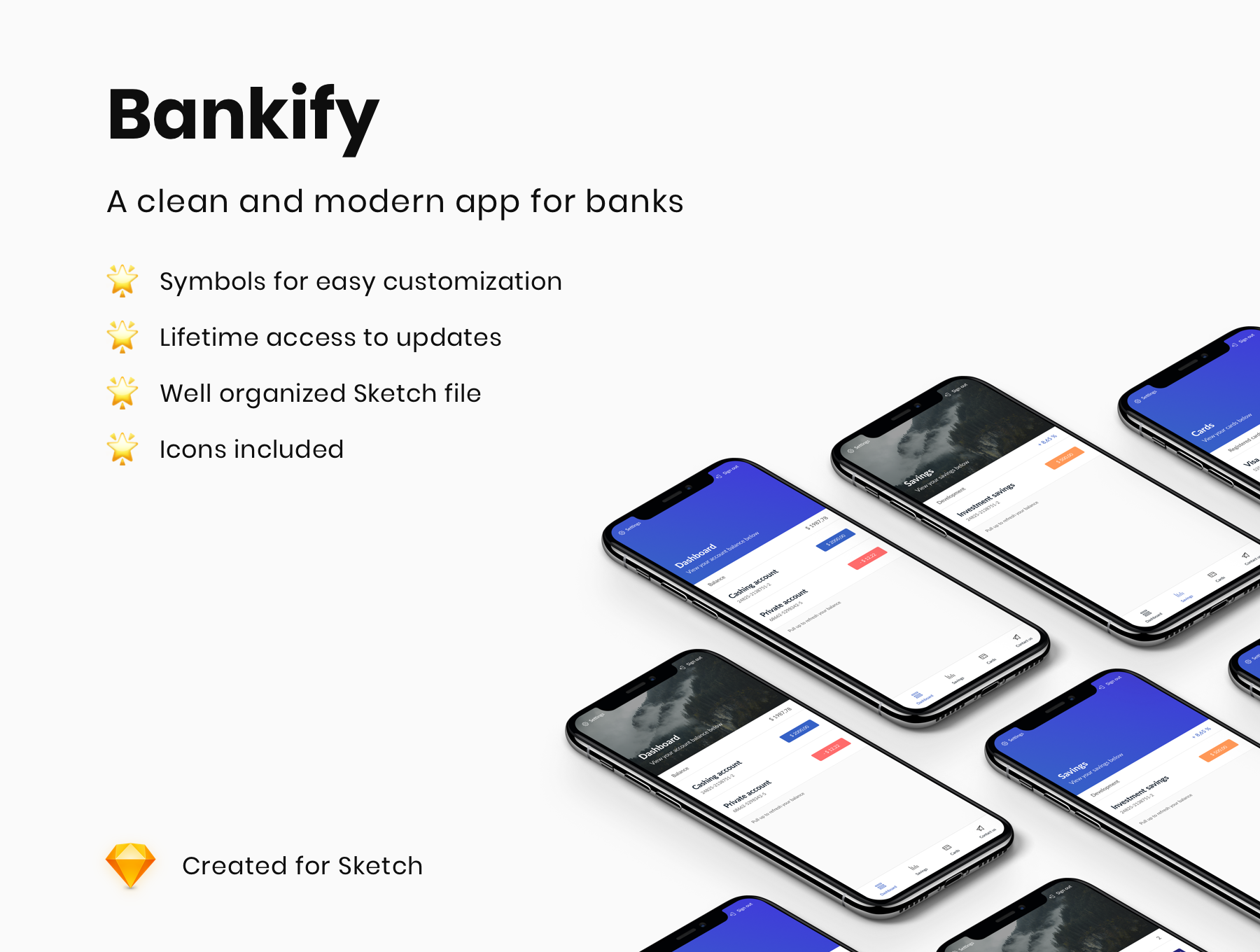 简约私人银行钱包iOS APP UI工具包 Bankify APP UI KITS_img_2