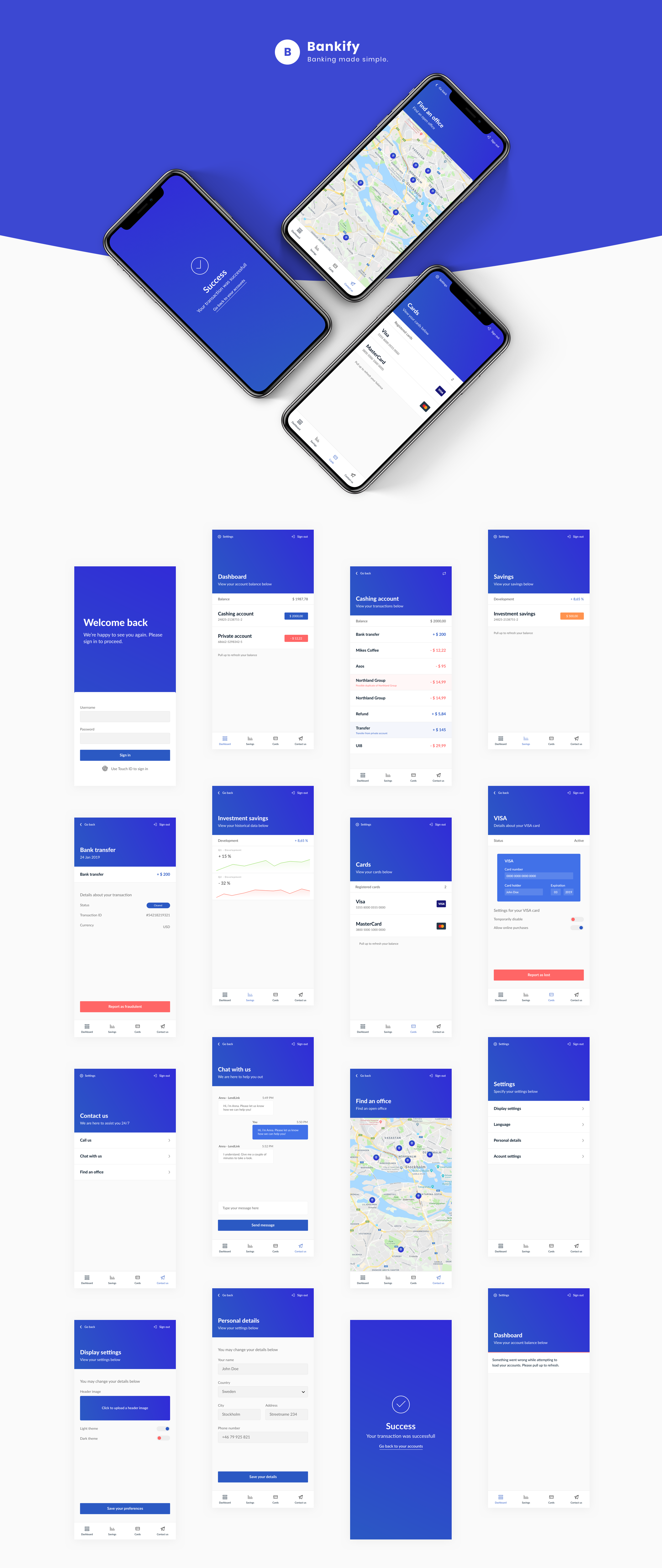 简约私人银行钱包iOS APP UI工具包 Bankify APP UI KITS_img_2