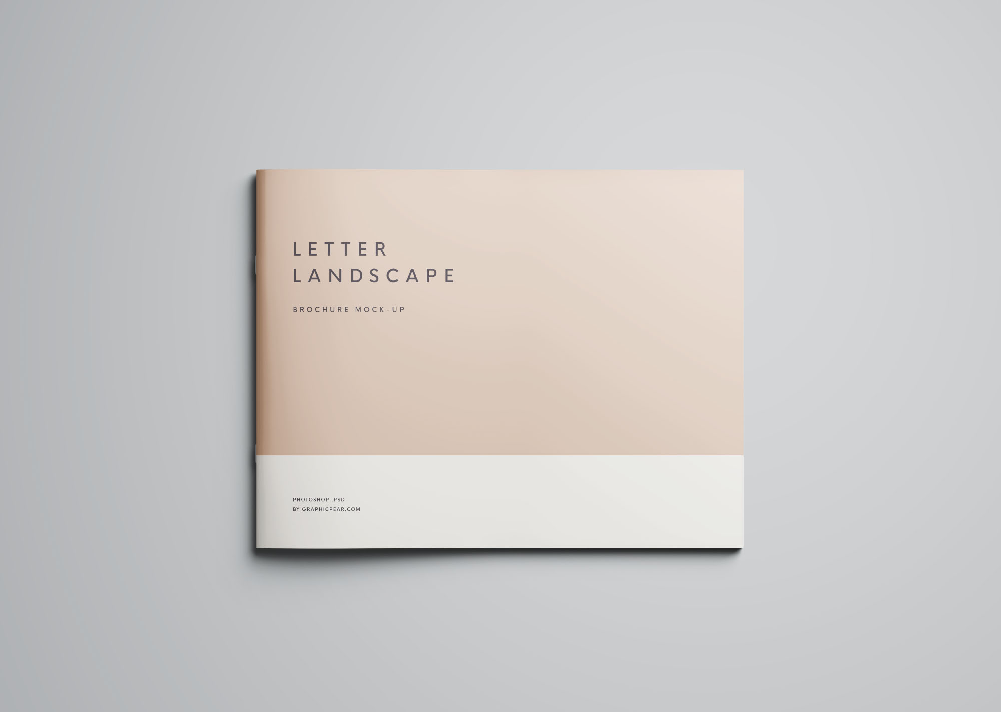 简约横版骑马钉画册展示样机 Letter Landscape Brochure Mockup_img_2