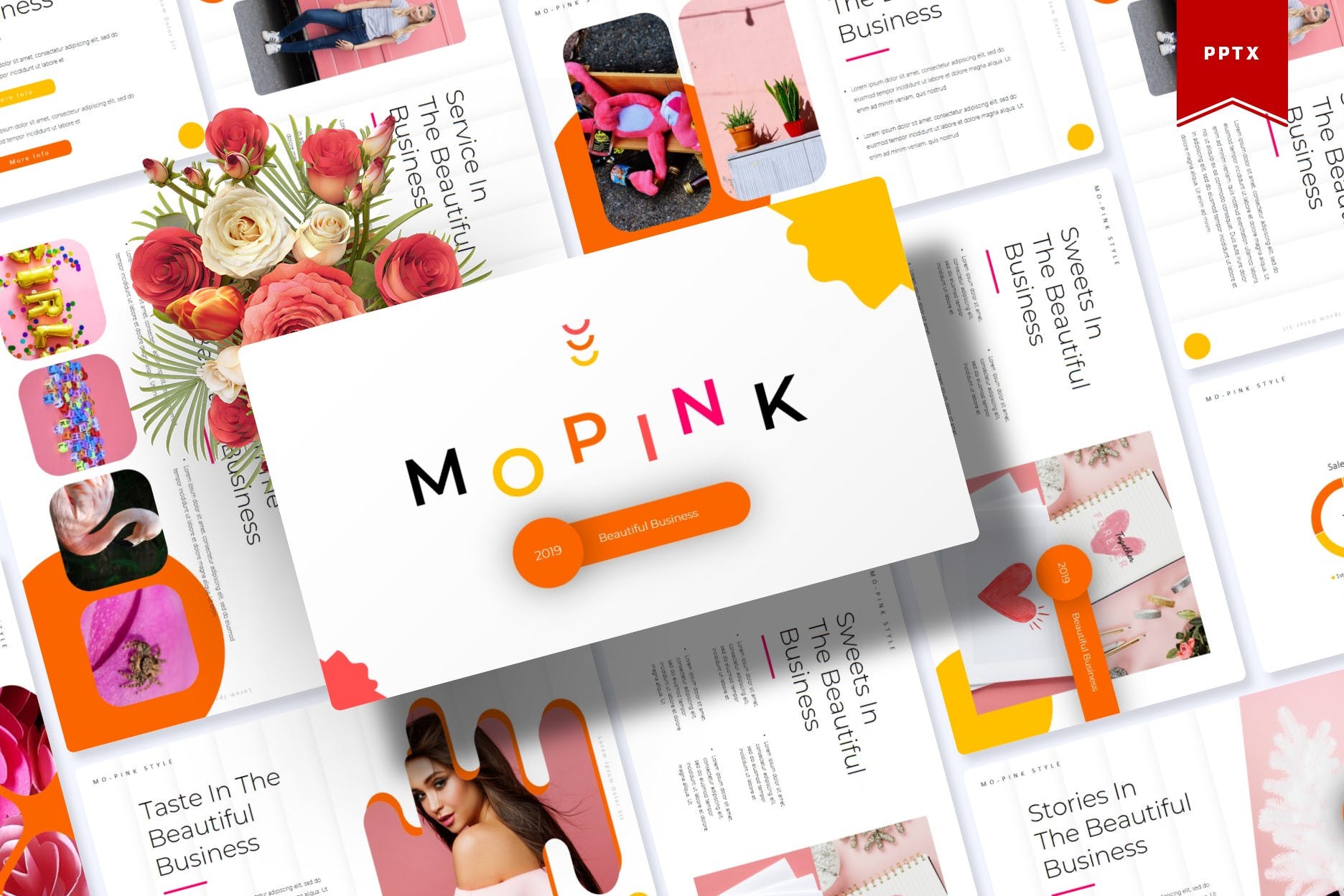 粉红色女性服装饰品营销PPT模板KEY幻灯片SLIDES演示文稿 Mopink Powerpoint, Keynote and Google Slides Templates_img_2