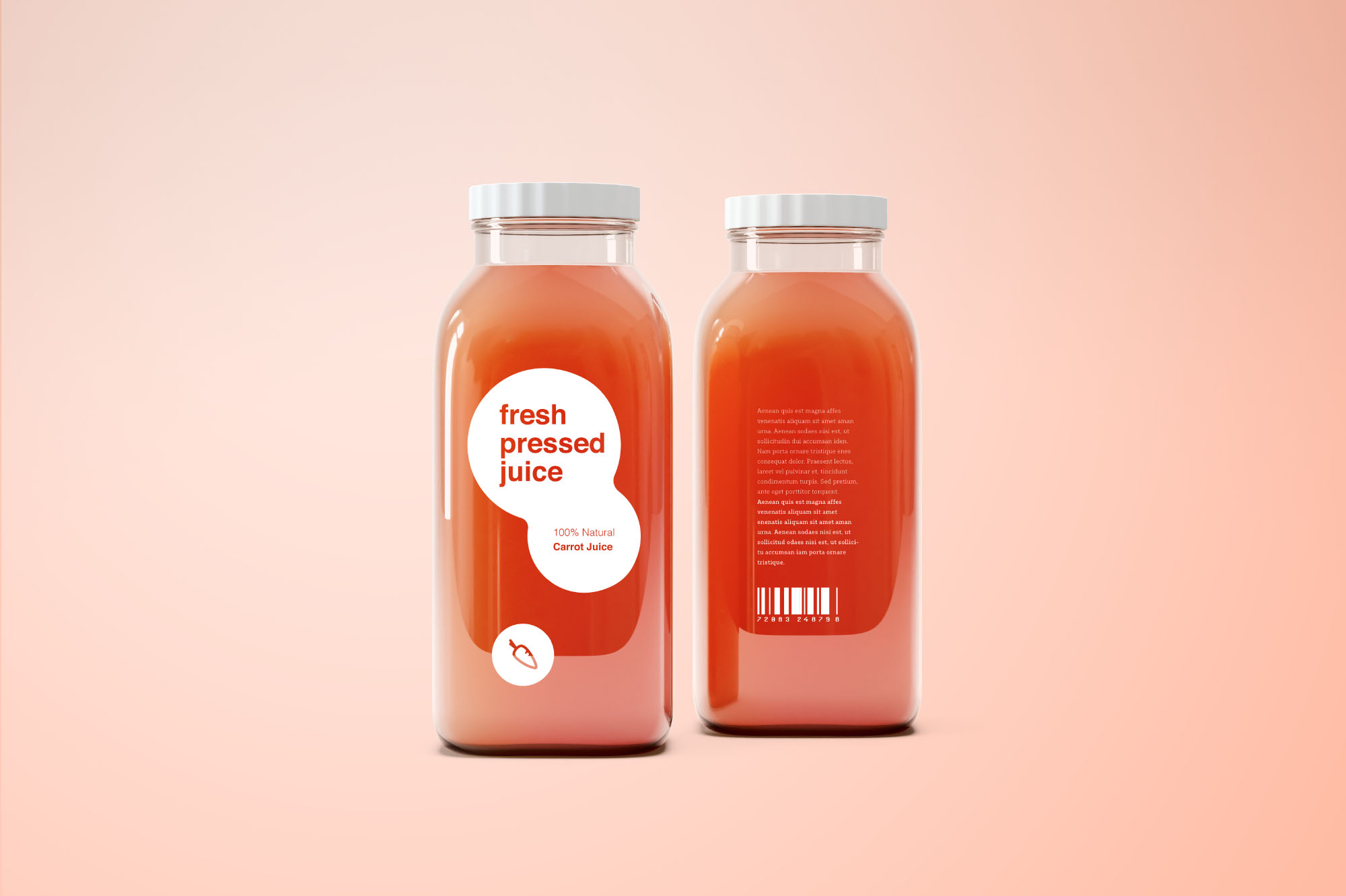 果汁饮料玻透明璃瓶展示样机 Glass Juice Bottle Mockup PSD_img_2