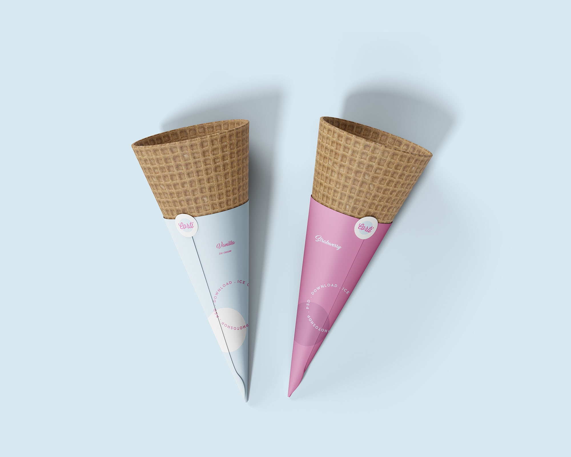 冰激凌蛋卷包装展示样机 Ice Cream Cone Mockup_img_2