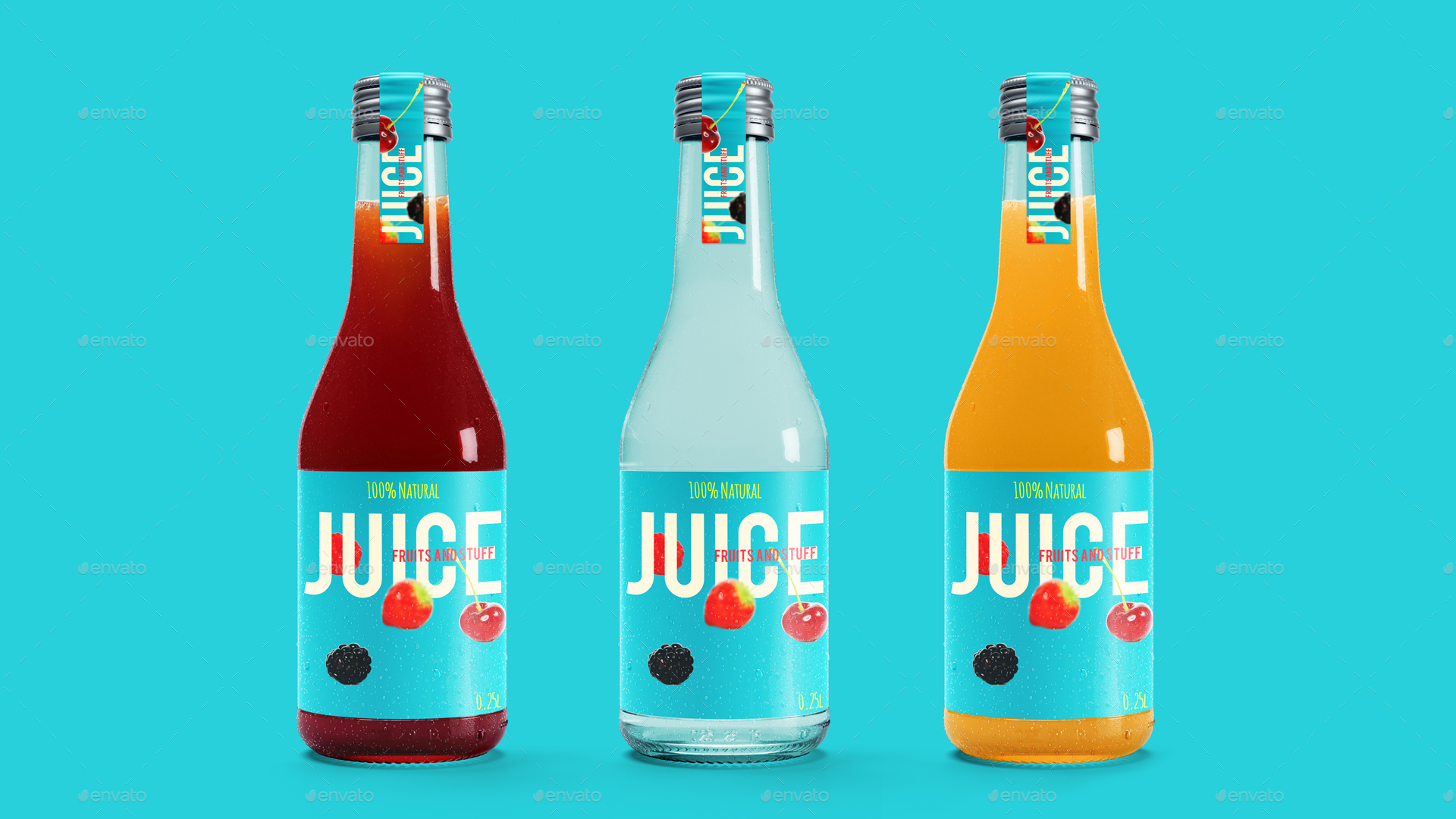 果汁饮料啤酒玻璃瓶包装样机 Juice Glass Bottle Mockup_img_2