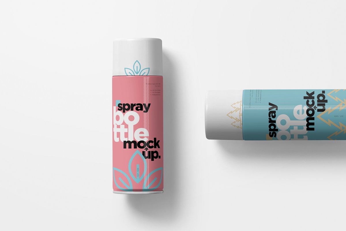 华丽喷雾药品化妆品瓶包装模型 Spray Bottle Mockups_img_2