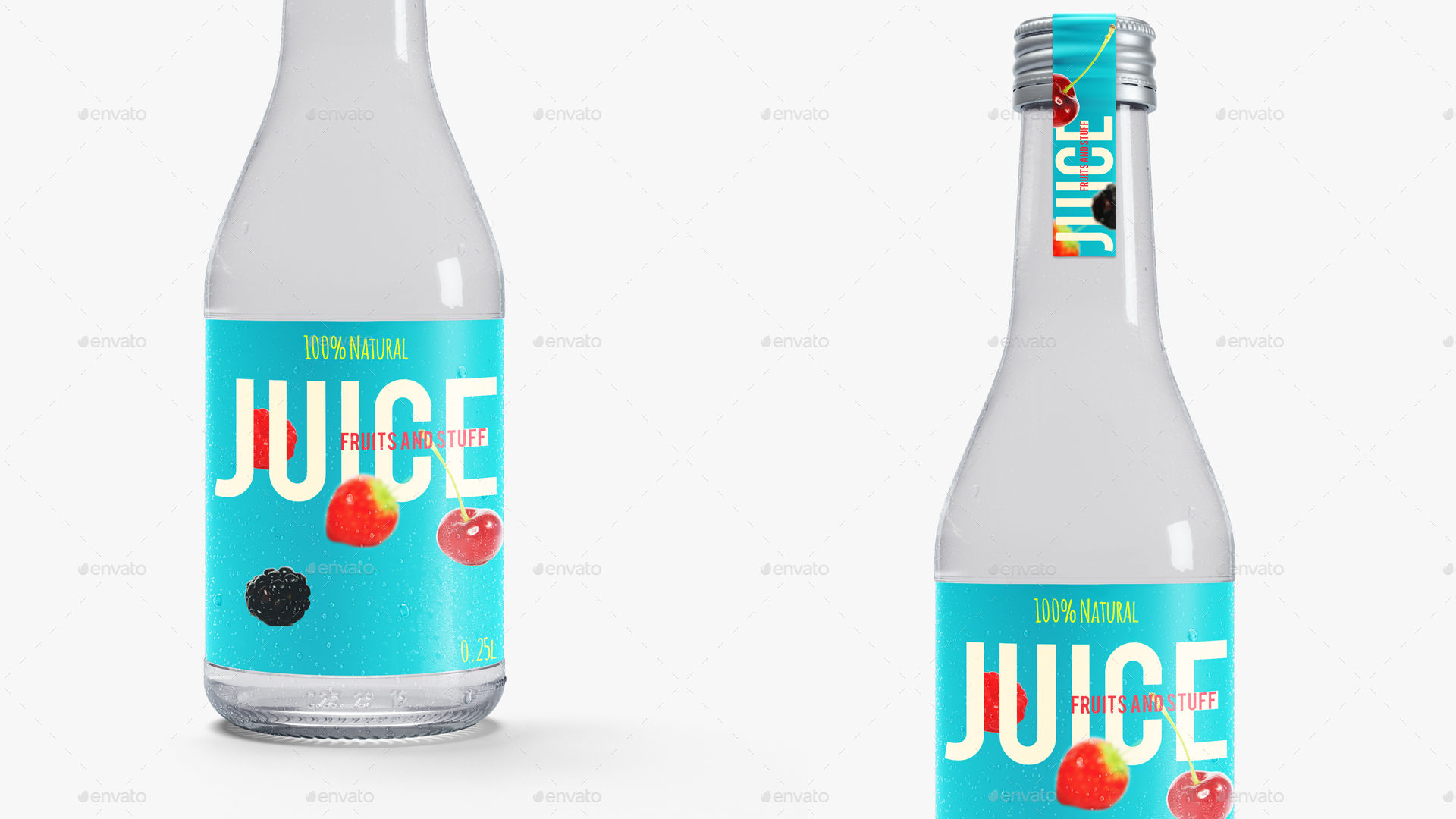 果汁饮料啤酒玻璃瓶包装样机 Juice Glass Bottle Mockup_img_2