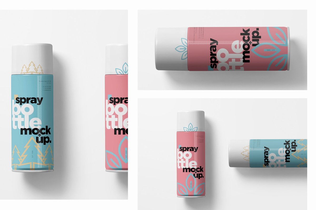 华丽喷雾药品化妆品瓶包装模型 Spray Bottle Mockups_img_2