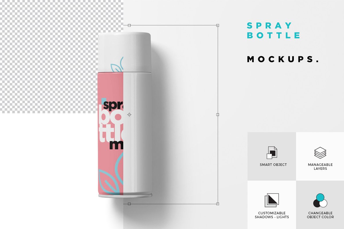 华丽喷雾药品化妆品瓶包装模型 Spray Bottle Mockups_img_2