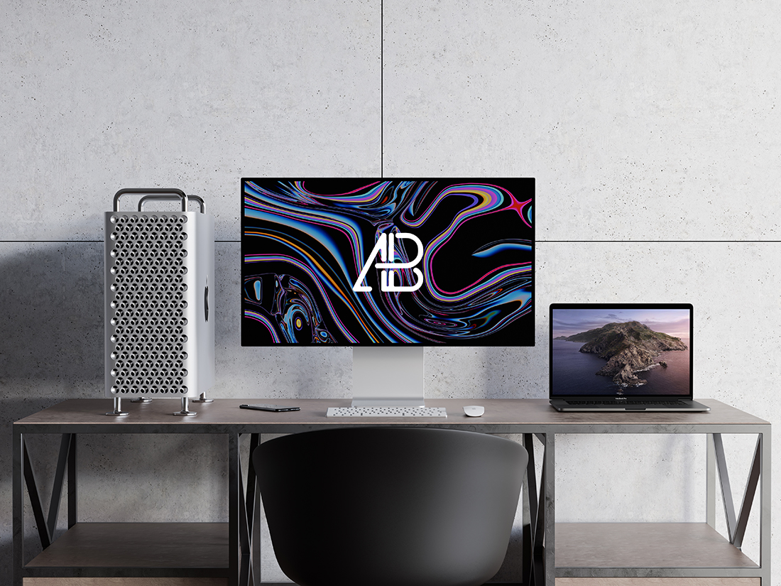 滚热烫手蜂窝机2019最新苹果一体机样机 2019 Mac Pro Mockup_img_2