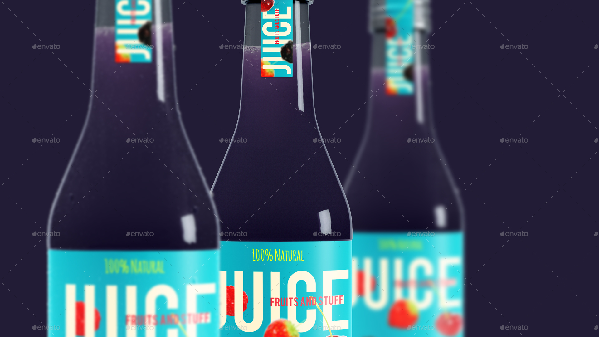 果汁饮料啤酒玻璃瓶包装样机 Juice Glass Bottle Mockup_img_2