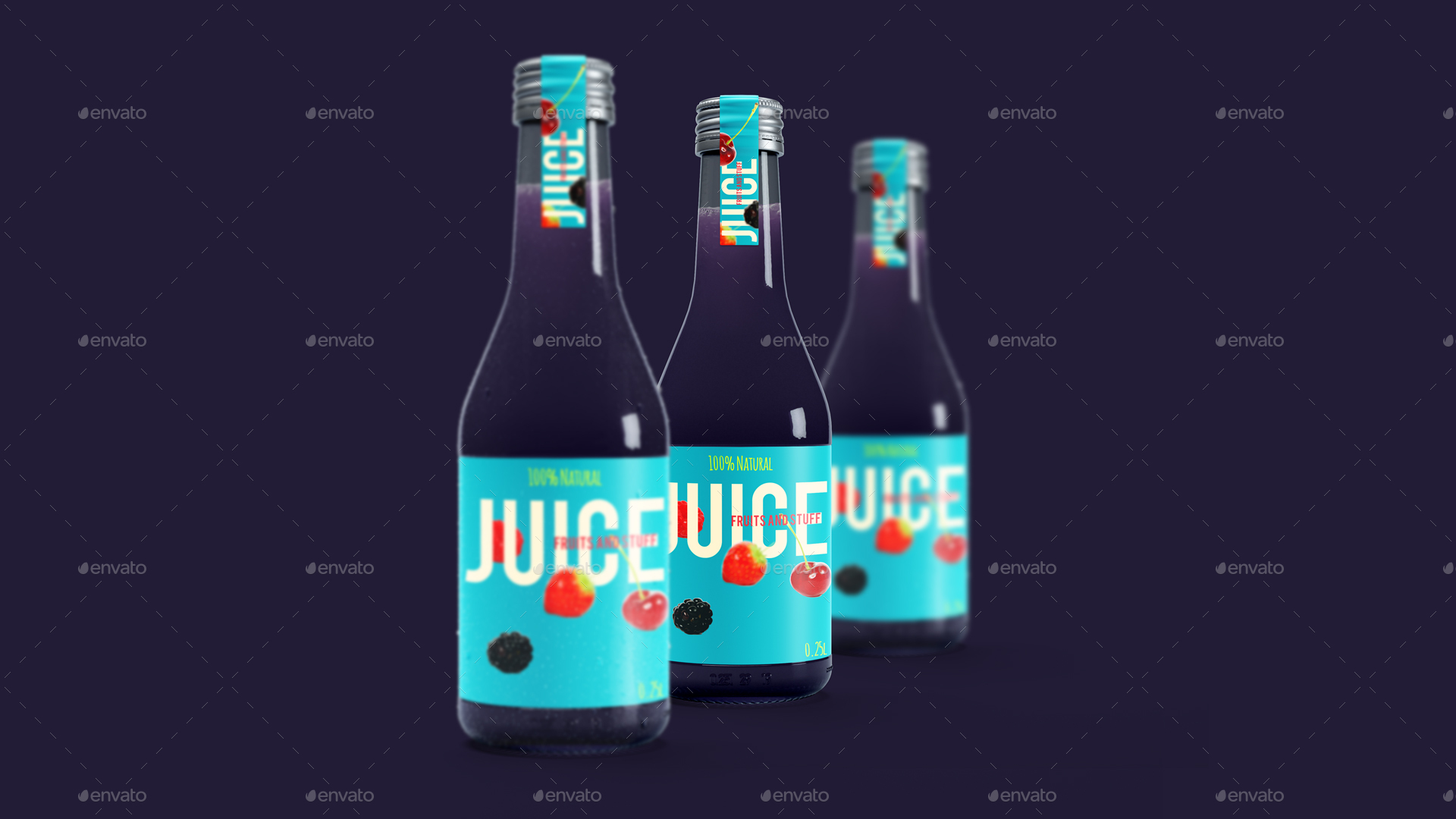 果汁饮料啤酒玻璃瓶包装样机 Juice Glass Bottle Mockup_img_2