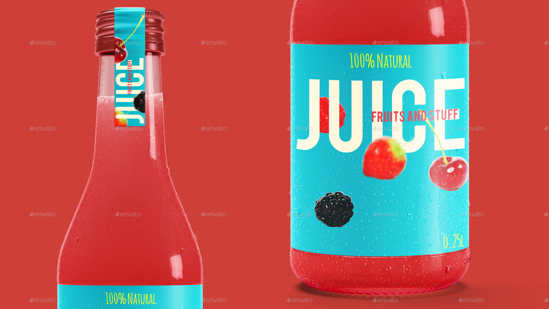 果汁饮料啤酒玻璃瓶包装样机 Juice Glass Bottle Mockup_img_2