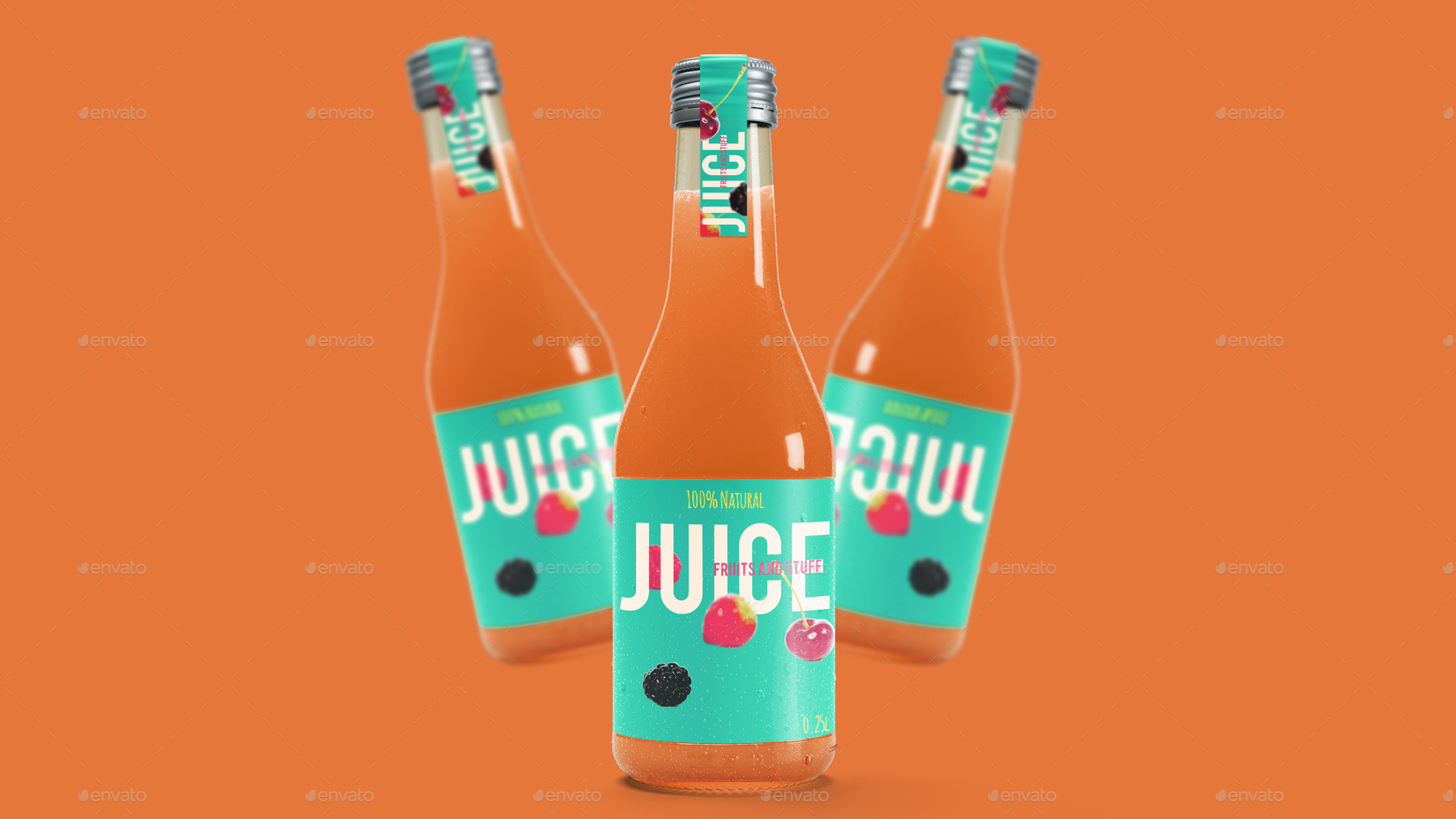 果汁饮料啤酒玻璃瓶包装样机 Juice Glass Bottle Mockup_img_2