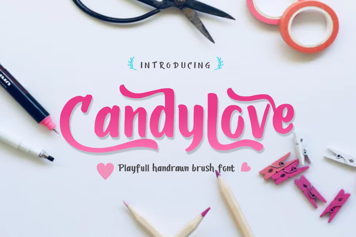 手写可爱卡通书法字体 CandyLove Font_img_2